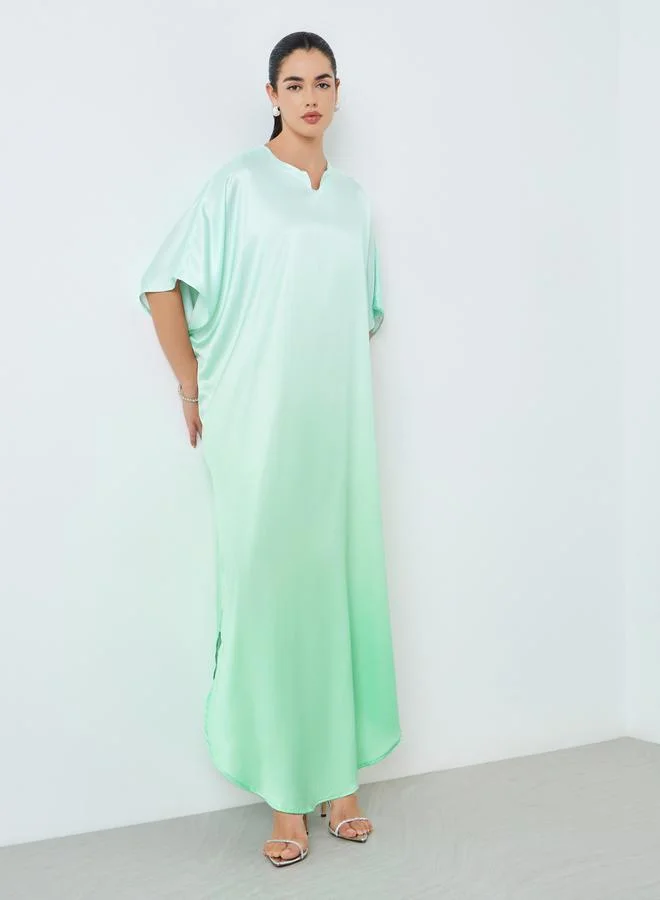 Amirah Women Green Ombre Print Kaftan